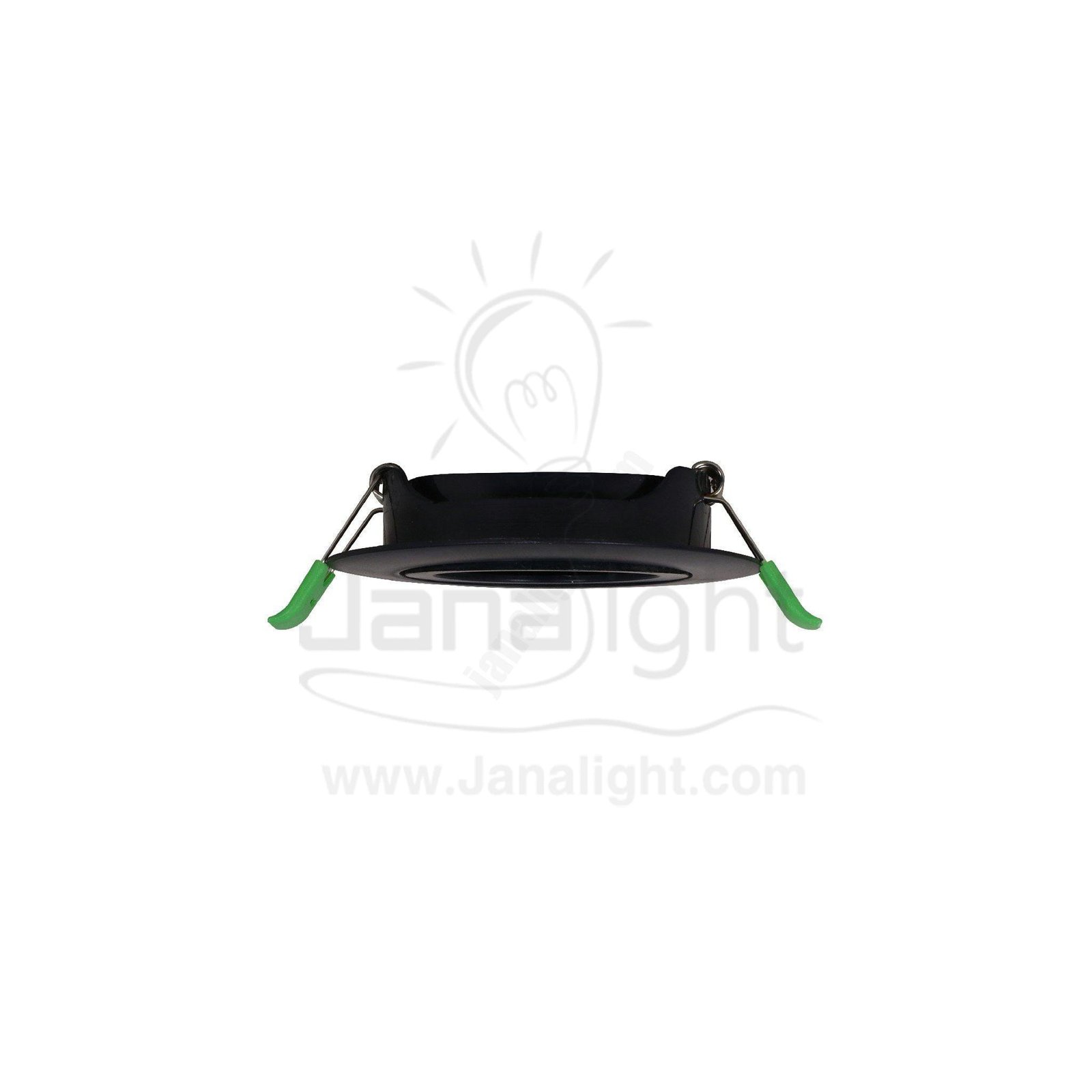 سبوت لايت فارغ متحرك مسطح مدور بلاستك اسود جنى لايت JN403 single round black Spotlight frame